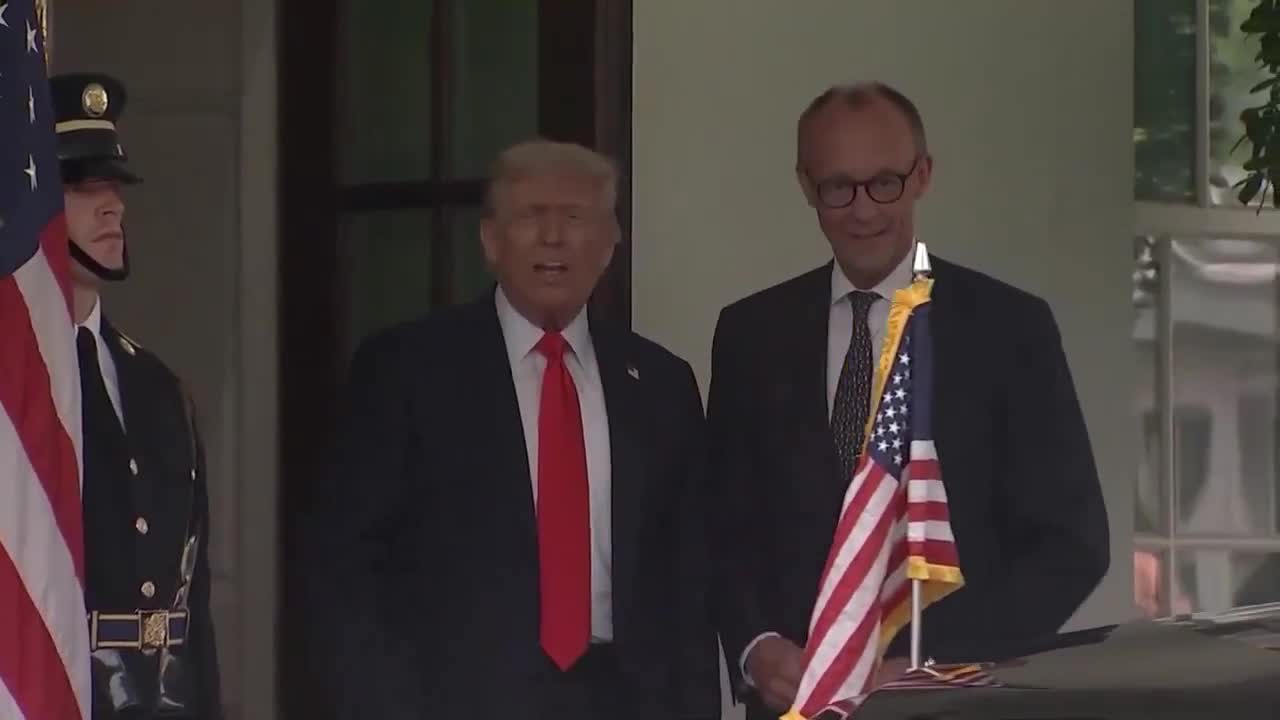 .@POTUS يرحب بالمستشار الألماني فريدريش ميرز في البيت الأبيض