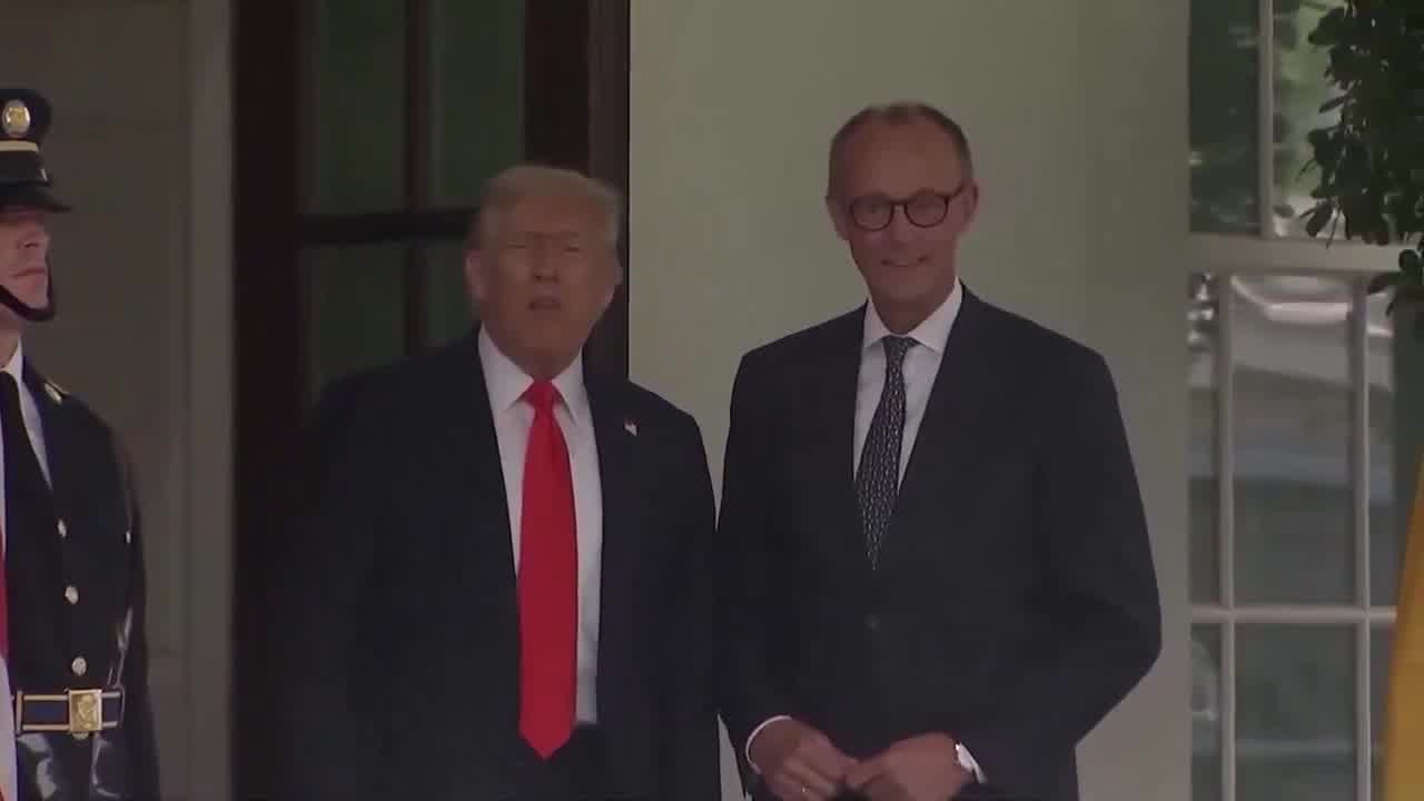 .@POTUS يرحب بالمستشار الألماني فريدريش ميرز في البيت الأبيض
