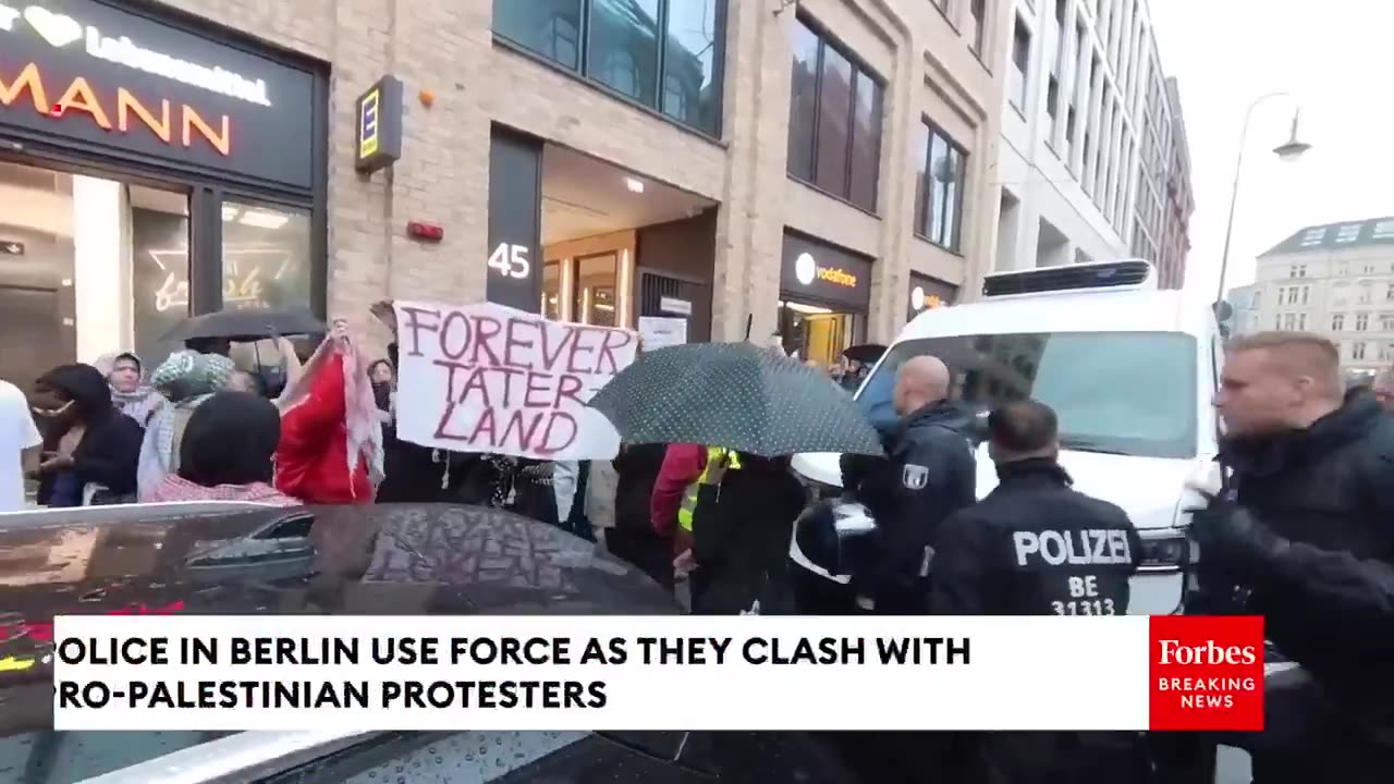 Berlin police clash with pro-Palestinian protesters, punching and forcibly arresting several people