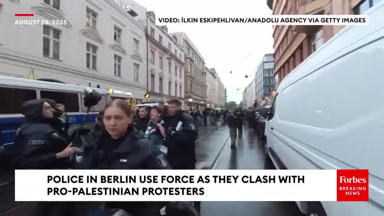 Berlin police clash with pro-Palestinian protesters, punching and forcibly arresting several people
