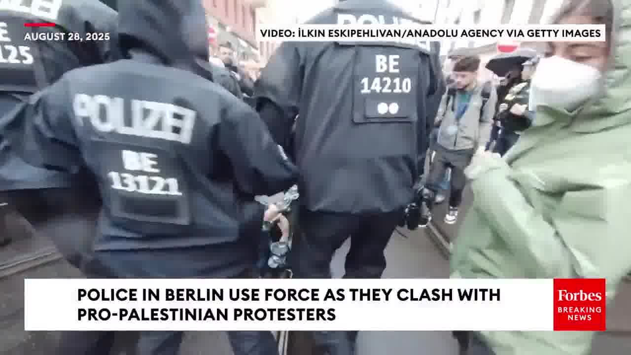 Berlin police clash with pro-Palestinian protesters, punching and forcibly arresting several people