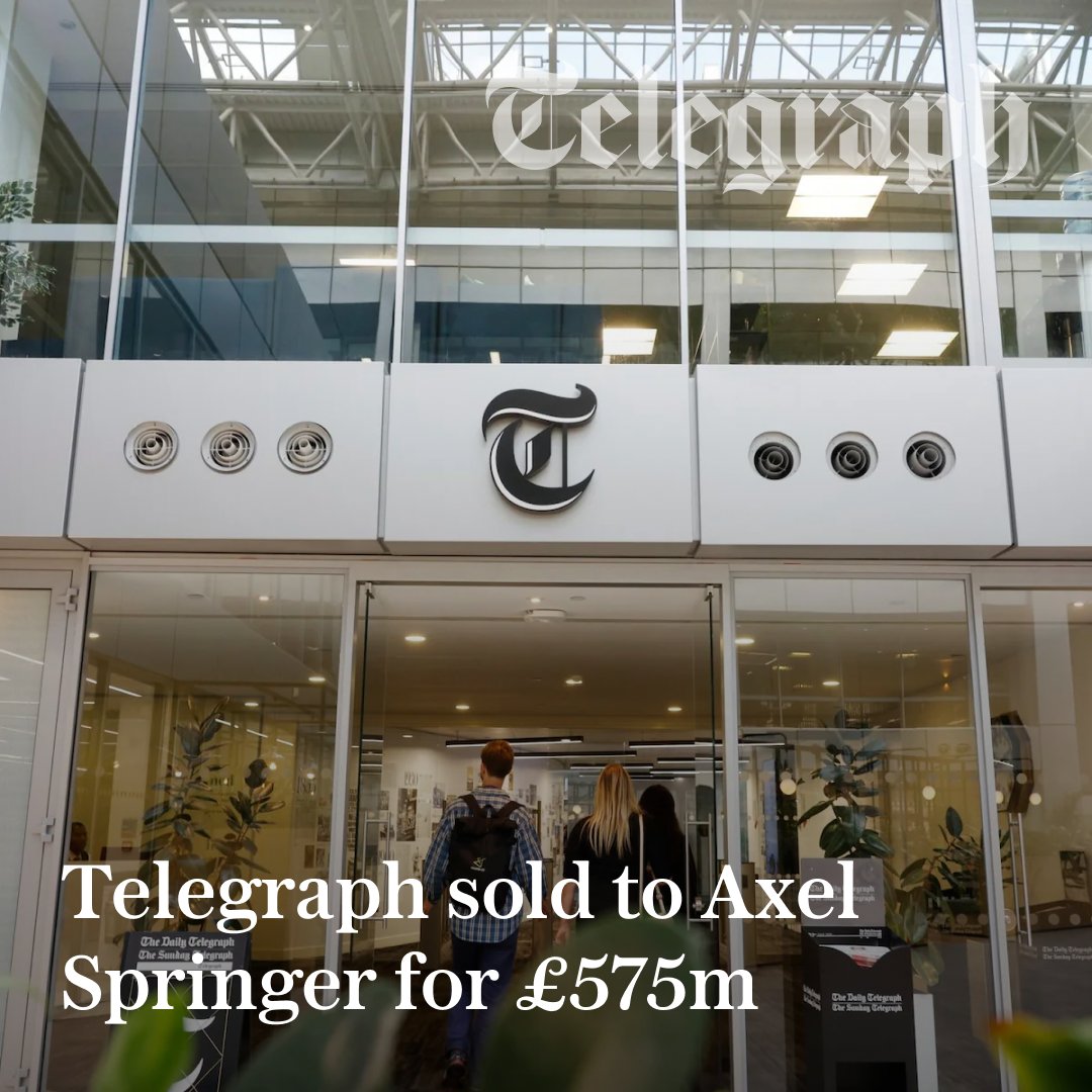 The Telegraph has been acquired by the German publisher Axel Springer for £575m